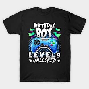 Level 9 Unlocked Video Game 9th Birthday Gamer T-Shirt